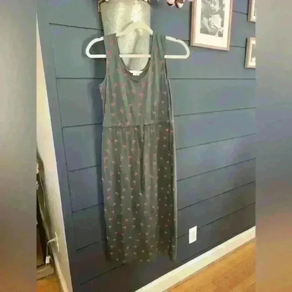 Boden Tie Waist Flamingo Maxi Dress‎ Modal/Prima Cotton 2P - Picture 1 of 6